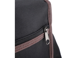 Bolsa de ferramentas reforçada para eletricista com 2 compartimentos articulados e organização interna vertical. Armazenamento