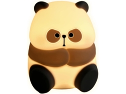 Luminária de mesa Panda, recarregável e prática, em silicone.