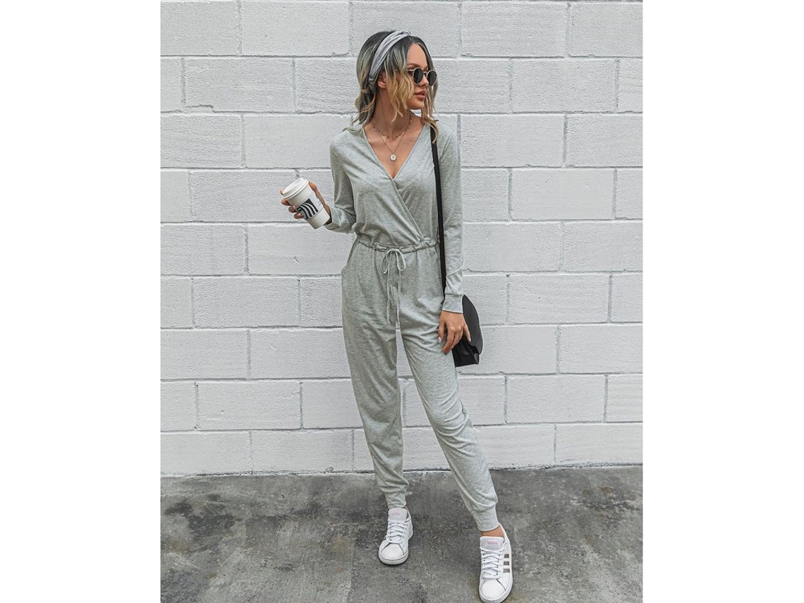Monos Slim Fit Para Mujeres Europeas Y Americanas De Cashmere Color Gris Claro Talla S-m-l-xl-2xl M Cinza Claro