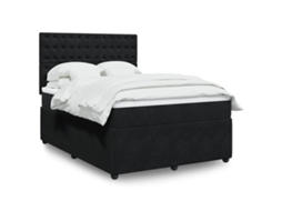 Vidaxl Cama Com Molas/colchão 140x200 Cm Veludo Preto