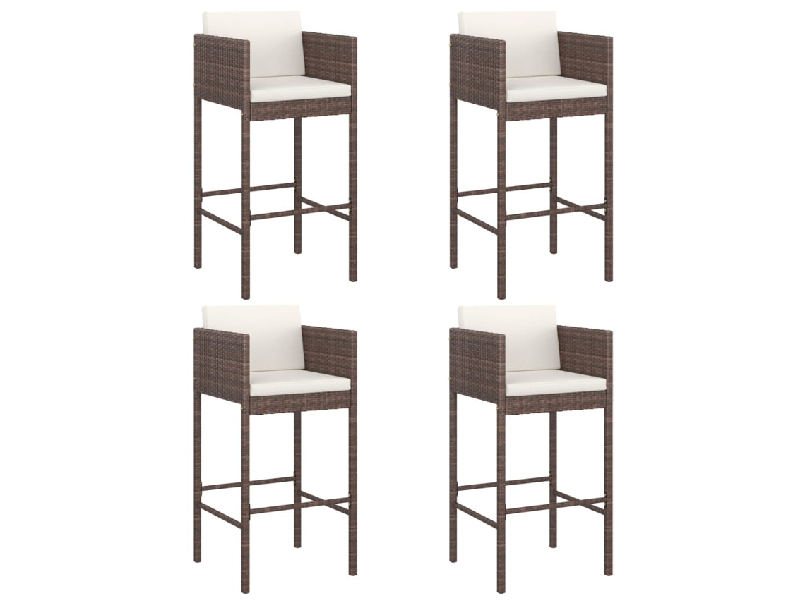 Bar Stool, Bar Stools Vidaxl Marrom Rattan / Vime (n/a)