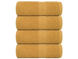 Vidaxl Toalhas De Rosto Frogn 4 Peças Douradas 30x30 Cm 360 G/m²