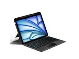 Capa Com Teclado Bluetooth Inteligente Destacável Touchpad Luz De Fundo E Slot Para Caneta Para Ipad Air 5 10.9 Polegadas Português
