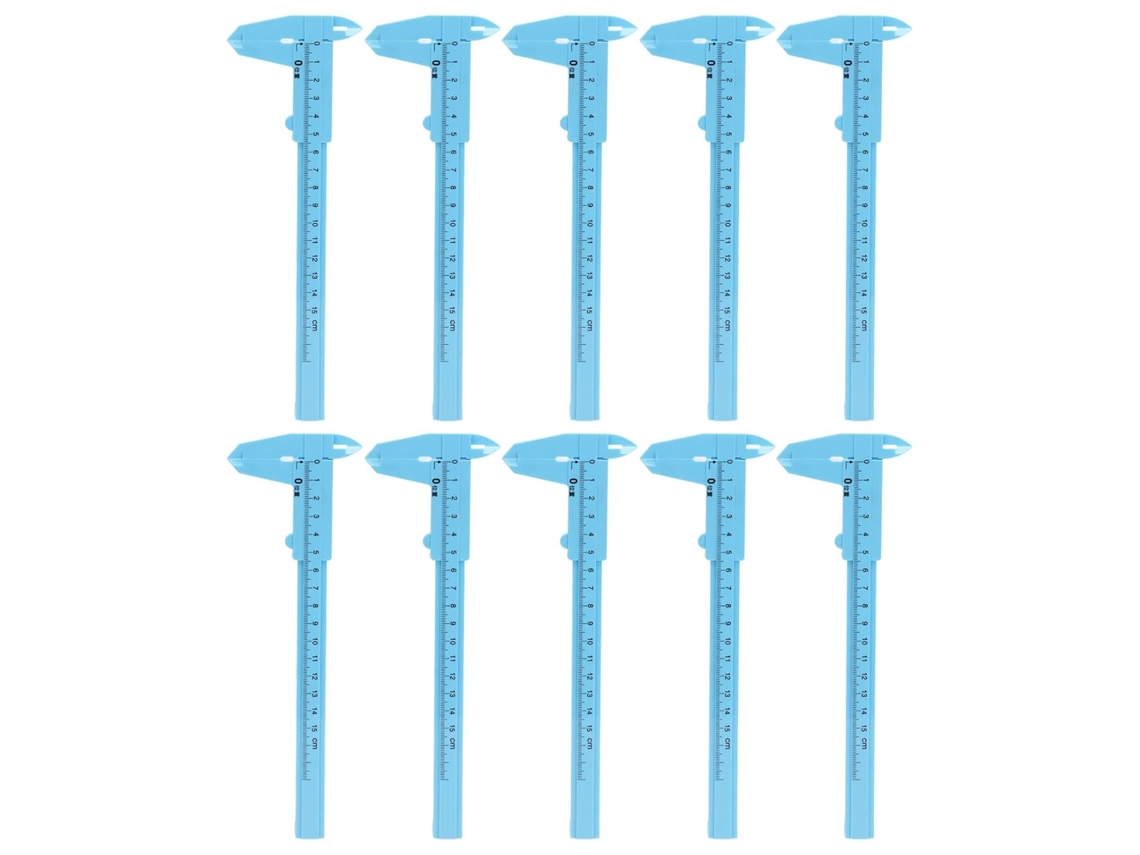 Conjunto De 10 Réguas Vernier Métricas Plástico Para Estudantes, Mini