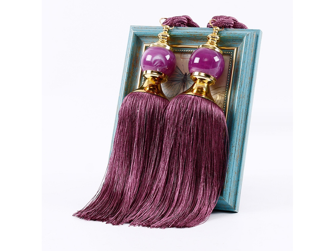 Pack de 2 prendedores de cortina decorativos e suaves para casa e hotel, roxo escuro LAXISCREED