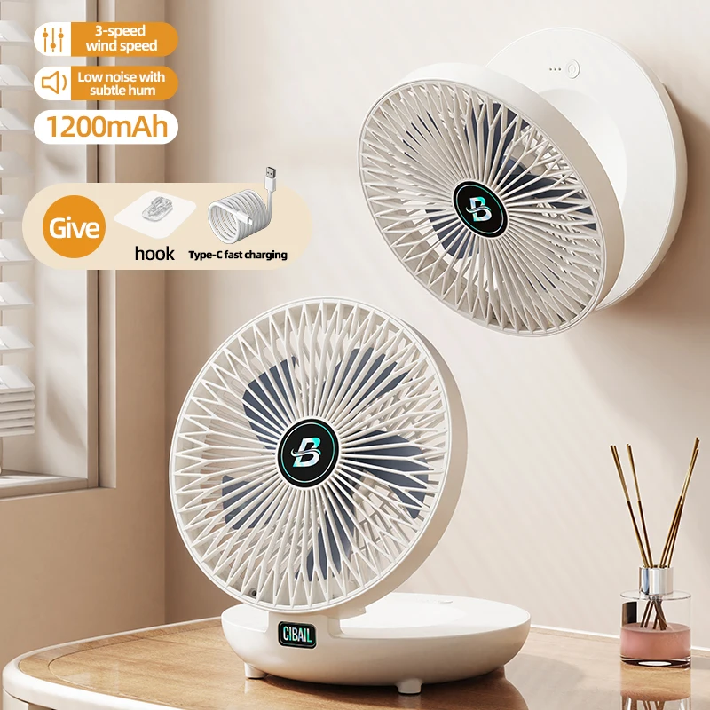 Mini Ventilador MDUG portátil, 2000mah, visor LED (rosa)