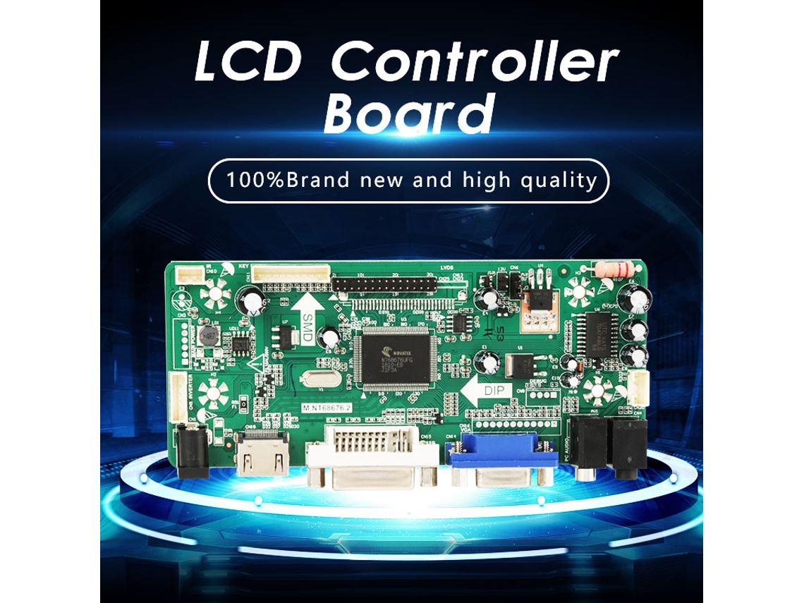 Kit Placa Controladora Lcd Hdmi Dvi Vga Áudio