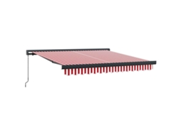 Conjunto 1 Toldo Retrátil Vidaxl Vermelho Lona (350 X 250 Cm)