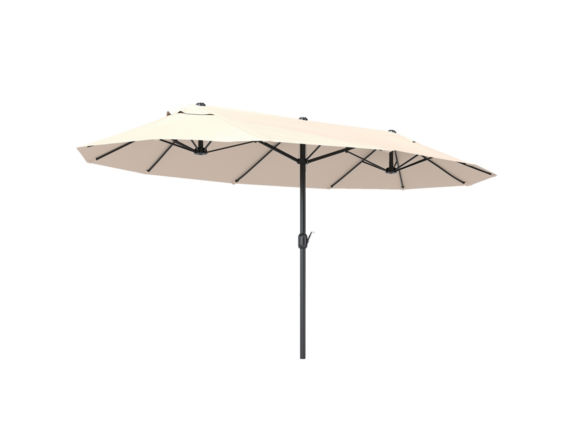XXL Parasol Manivela, Resistente, 455x270x240cm, Bege | S/MARCA