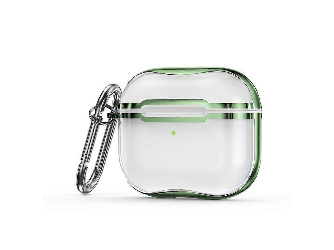 Camada protetora transparente em TPU com moldagem galvanizada e gancho para AirPods 3. GIECY