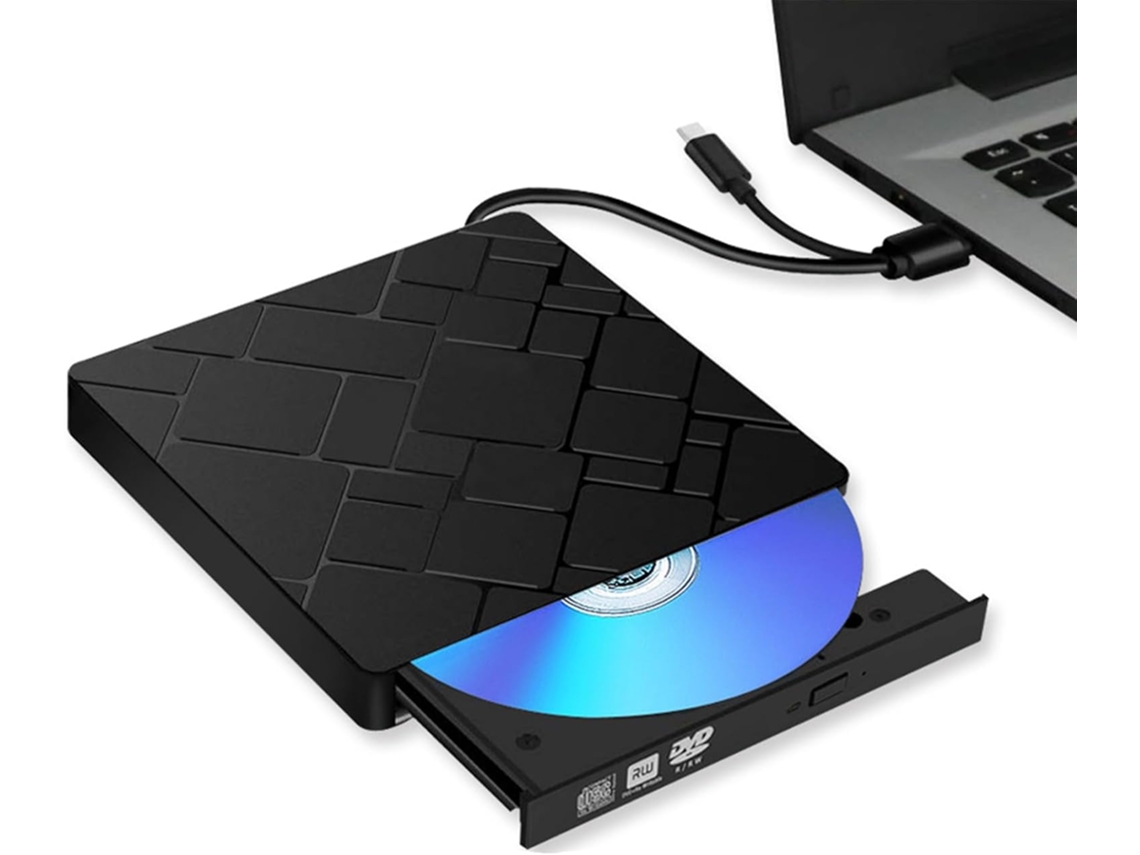 Leitor De Cd/dvd Externo Czhhmart Usb 3.0 E Tipo-c, Slim, Para Laptop, Desktop, Mac, Ios, Windows E Linux
