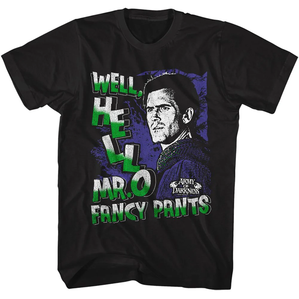 Unisex Adult T-shirt Rockinstone Army Of Darkness Movie Mr. Fancy Pants Black Sizexxl