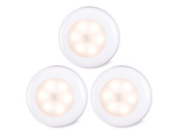 Luzes Com Sensor De Movimento Interno, Luzes Led Sem Fio Para Armários (branco Quente, 3 Unidades)