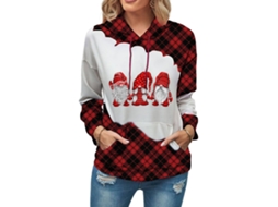 Laxiscreed Sweatshirt Feminina Com Capuz, Casual, Multicolorida, Com Folhosxadua E Mangas Xadrez Para Outono E Inverno
