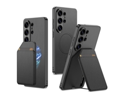 Capa Magnética Hexinyigjly Para Para Samsung S26 Ultra, Pele Com Carteira Removível E Suporte, Slot Para Cartões Preto