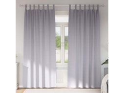 Vidaxl Cortinas Blackout Com Argolas 2 Unid. Cinza Metálico Poliéster