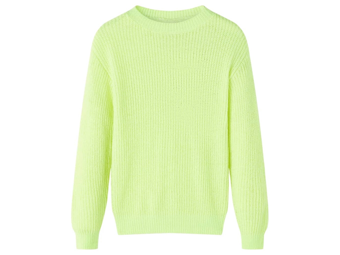 Camisola De Malha Para Criança Amarelo-néon 128