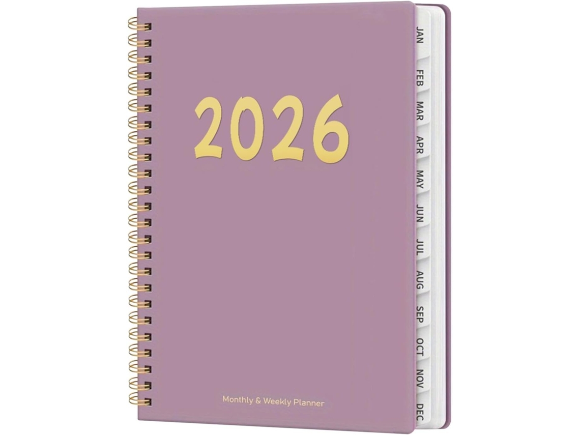 Agenda Mensal 2026 com Bloco de Notas e Horários para 12 Meses
