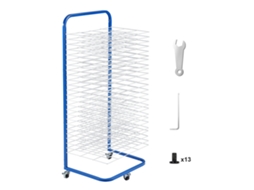 Varal Para Roupas Vevor Art Com 25 Prateleiras Removíveis E Rodízios, 423 X 317 Mm, Azul E Branco