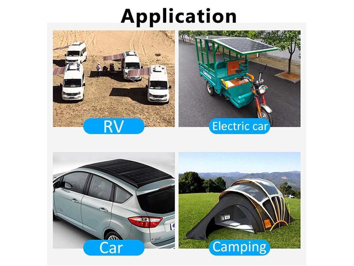 Painel Solar De 12v 12w Com Duas Portas Usb Carregador De Bateria E Controlador Para Camping Trilhas Barco Carro E Casa