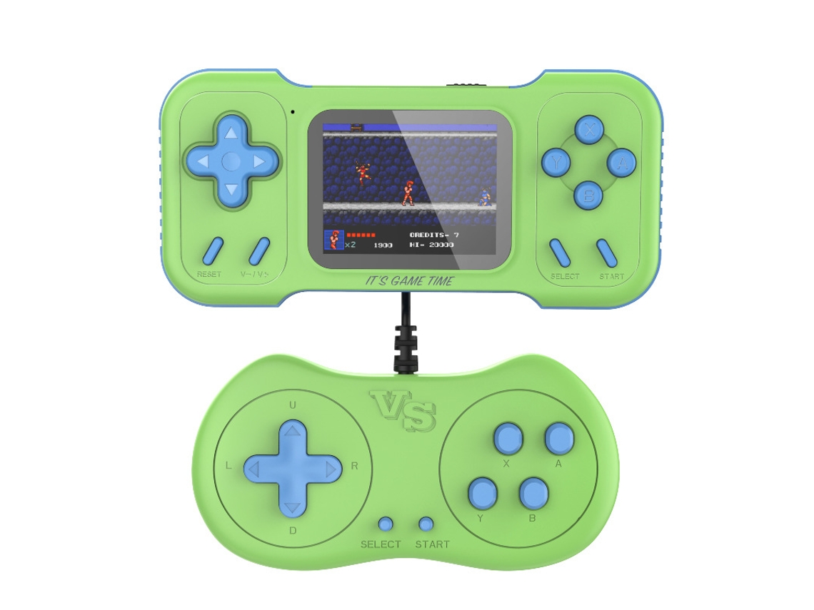 Console Portátil A15 Novo Para Crianças, Mini 2 Jogadores, 500 Jogos Retro, Tv, Bateria Recarregável A15 Duplo Sfushos (verde)