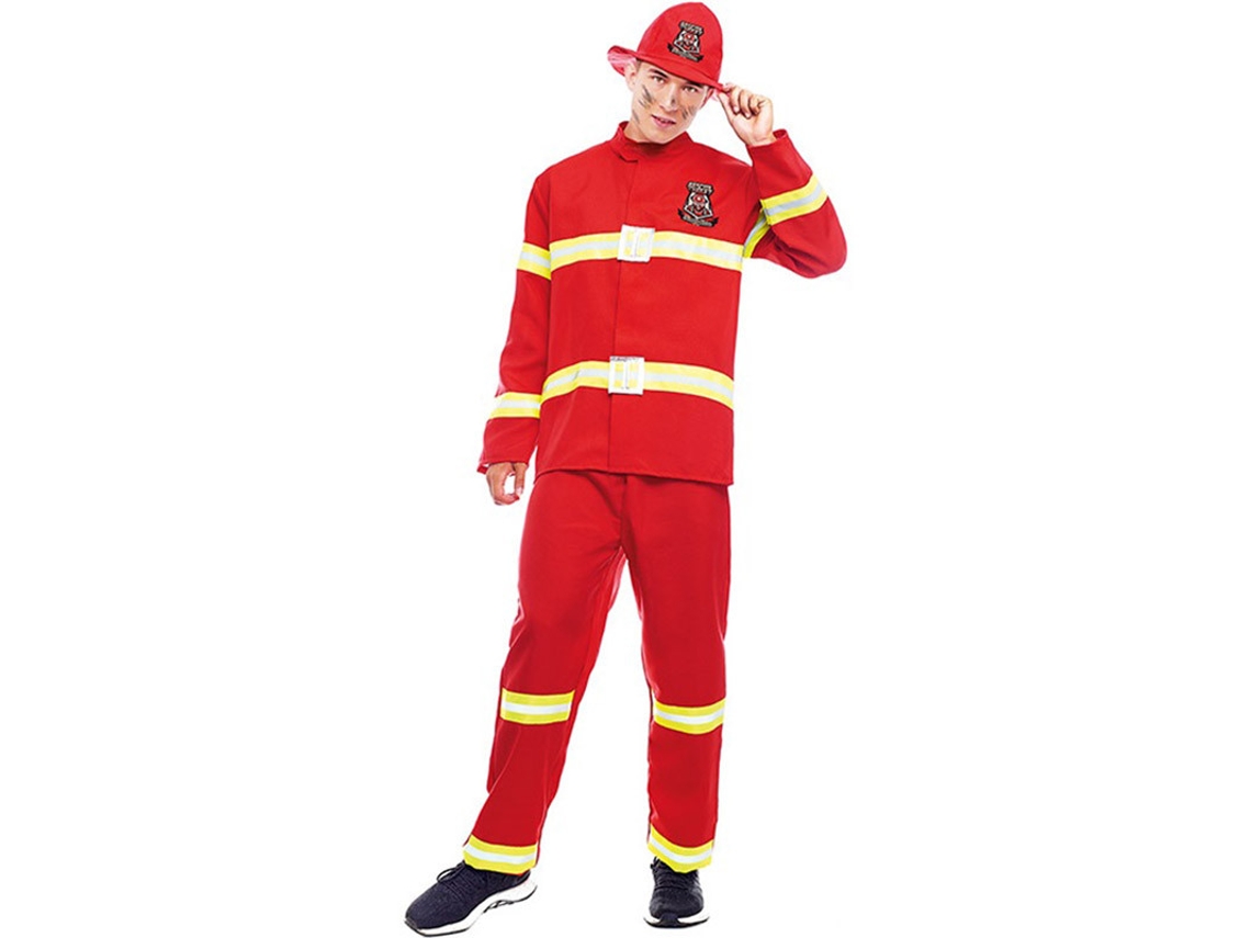 Fato de Homem PARTILANDIA Bombeiro Vermelho e Amarelo (Tam.: S)