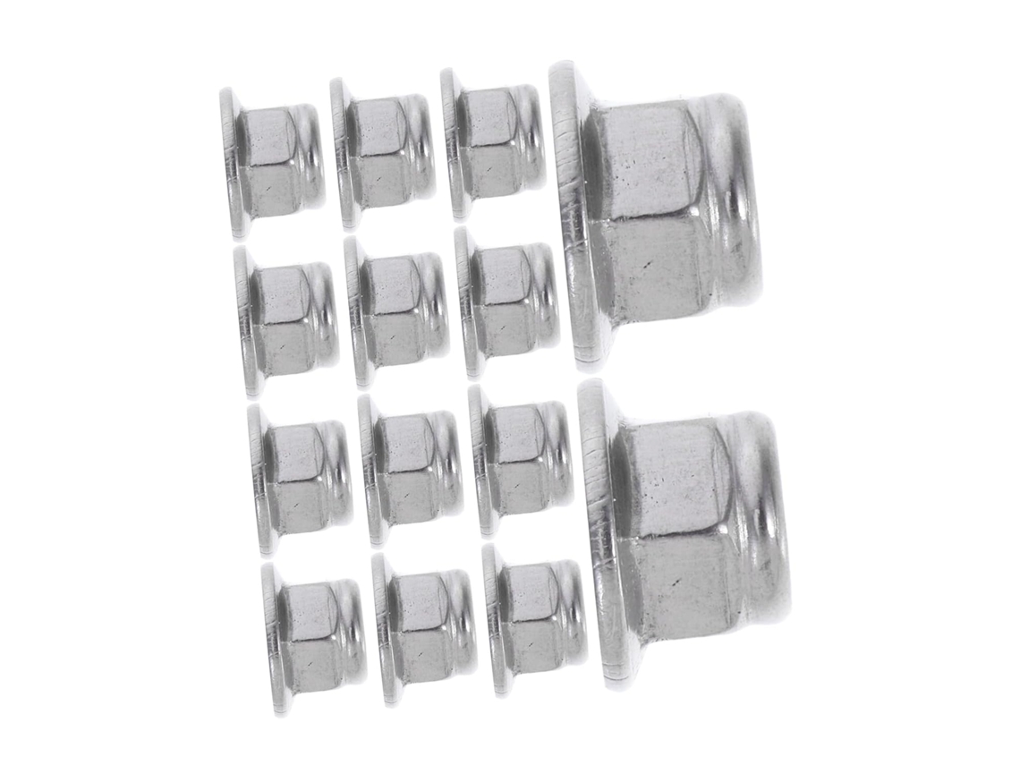 50 Porcas De Flange Autotravantes, Aço Inoxidável, Prateadas