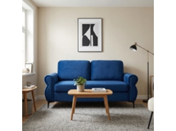 Sofá De Sala De Estar De 2 Lugares - Compacto, Resistente E Funcional - Azul
