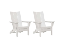 Conjunto 2 Cadeira De Jardim Vidaxl Branco Polietileno (80,5 X 74,5 X 92 Cm)