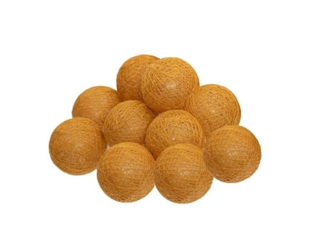 Guirlanda Led 10 Bolas Pilha Amarelo Mostarda L165cm Atmosphera Criador De Interiores Laranja Atmosphera Créateur Dintérieur
