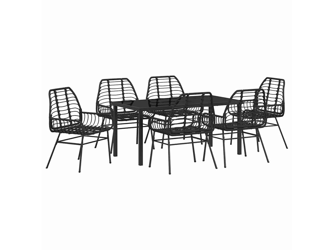 Conjunto Jantar para Jardim 7 Peças Verde Vime Pe MAISON EXCLUSIVE
