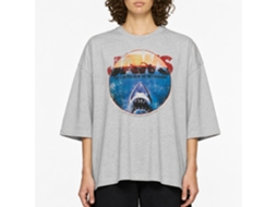 Rockinstone Jaws Movie Omg Heather Gray Adult T-shirt Size:xl
