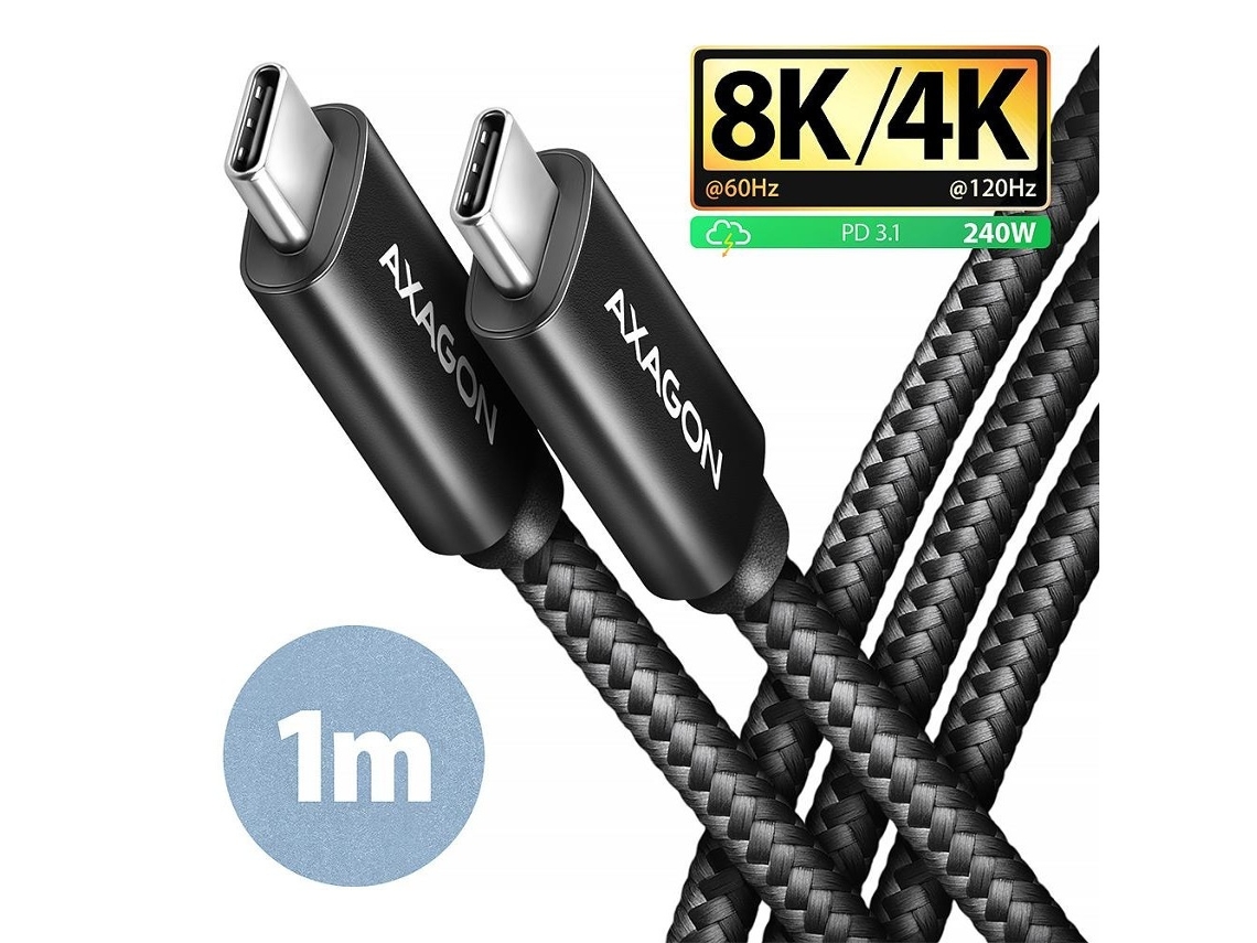 Cabo Usb tipo C Axagon para dados e carregamento AQUAFORGE