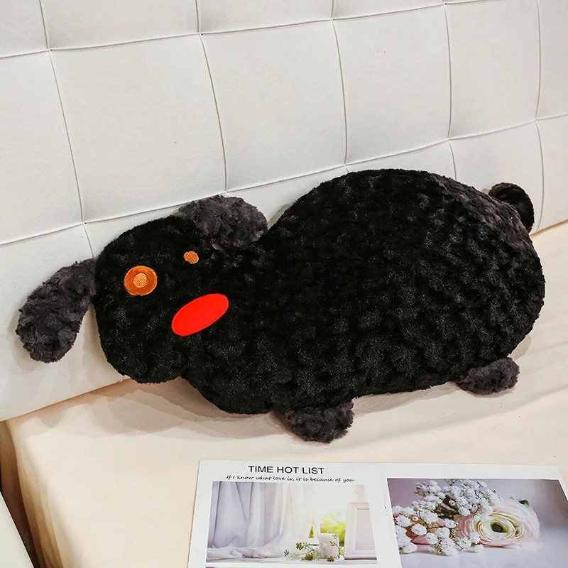 Almofada Decorativa Criativa para Sofá com Estampa de Cachorro de Nariz Grande MDUG (preta, 60 Cm)