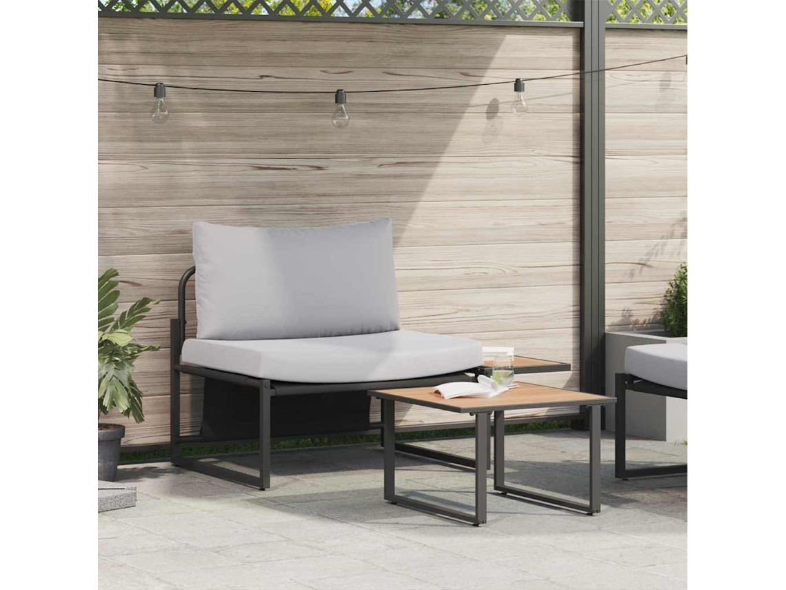 Vidaxl Conjunto De Sofá De Jardim 2 Unid. Cinzento-claro Aço
