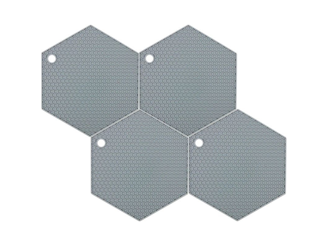 Pacote com 4 tapetes de fita de silicone para bancadas, protetores de mesa e descansos de panela resistentes ao calor.