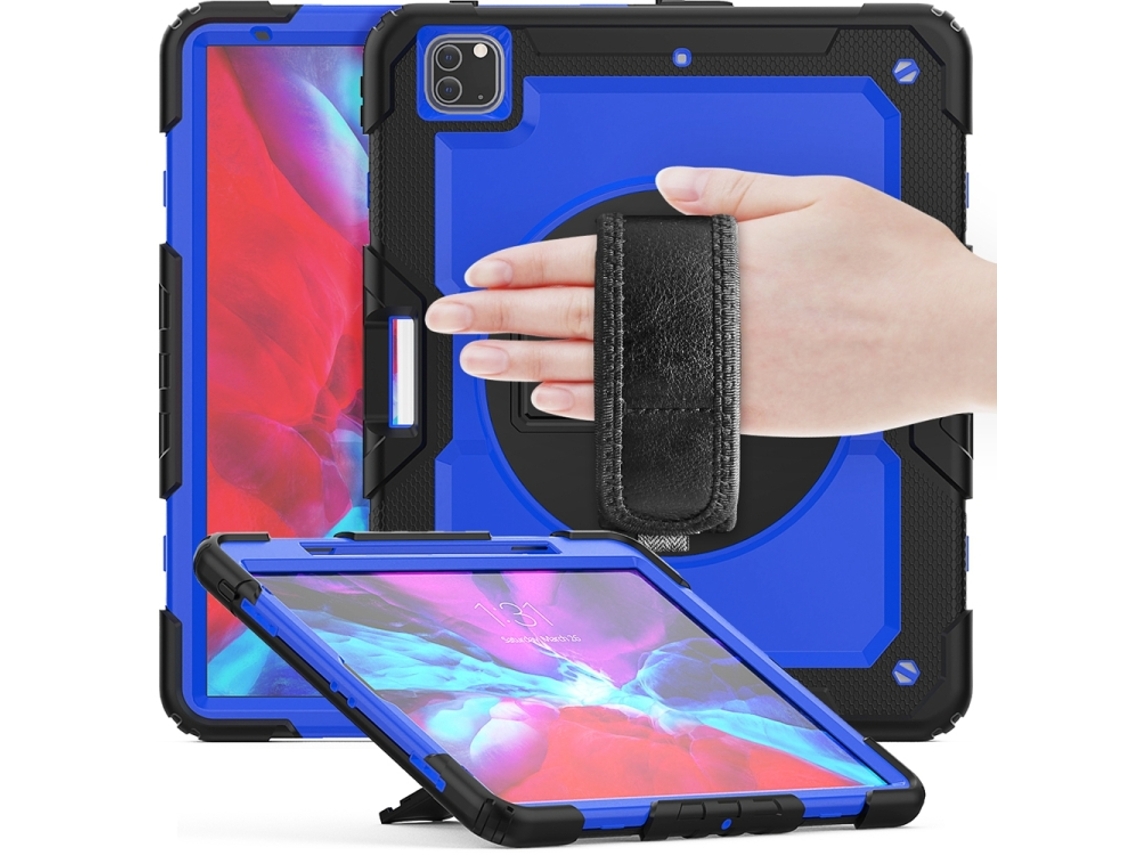 Capa Para Ipad Pro 13 2025/2024 13 Polegadas À Prova De Choque,com Suporte E Alça De Ombroazul Escuro + Preto