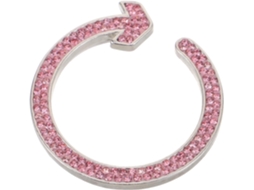 Anel decorativo rosa com strass para partida do motor, ideal para interiores de carros femininos.