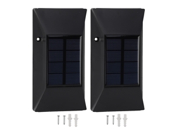 Rebe-2 Sets De Luces Solares Para Pared Ip65 Impermeables Con Iluminación Cálida Arriba Y Abajo Para Exteriores Jardín Cerca
