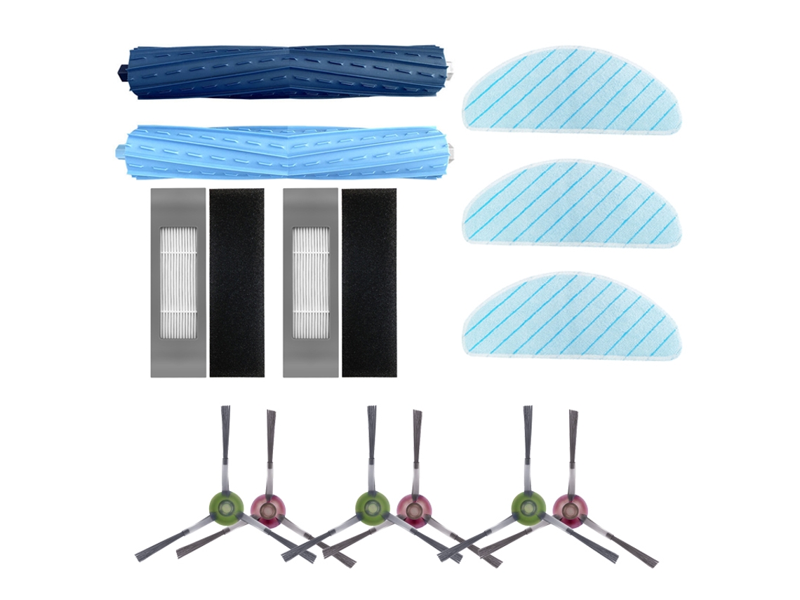 Rolo de borracha escova principal filtro escovas laterais mop pano filtro para ecovacs deebot ozmo t9 aivi t9 aivi t9 pro t9 max t9