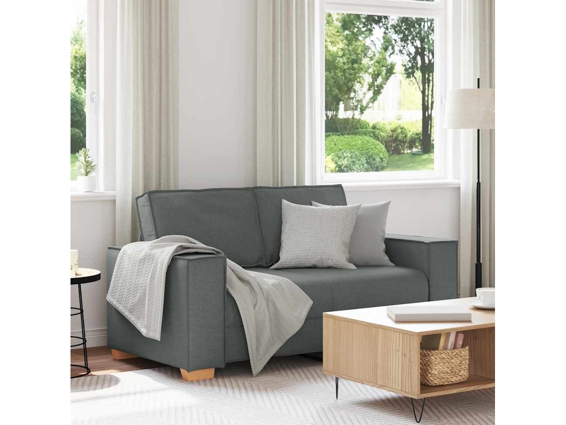 Vidaxl Sofá De 2 Lugares Cinza Escuro 160x78x84 Cm Tecido