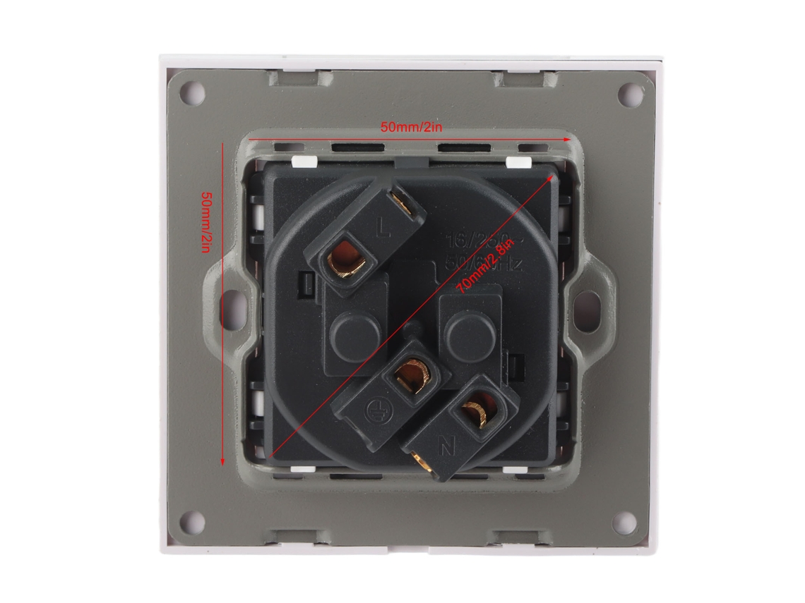 Tomada Parede Embutida 3500w Vidro Temperado Retardante À Chamas 250vac 16a