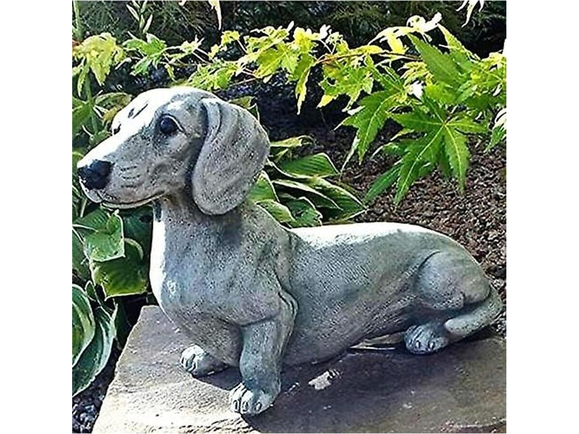 Estatua De Perro Resina Para Jardín, Bulldog Francés Y Dachshund, Decoración Exterior E Interior