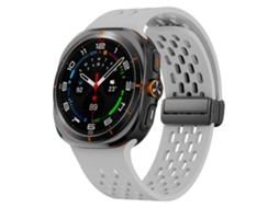 Bracelete Para Samsung Galaxy Watch Ultra (47mm) - Malha Magnética De Silicone - Cinza
