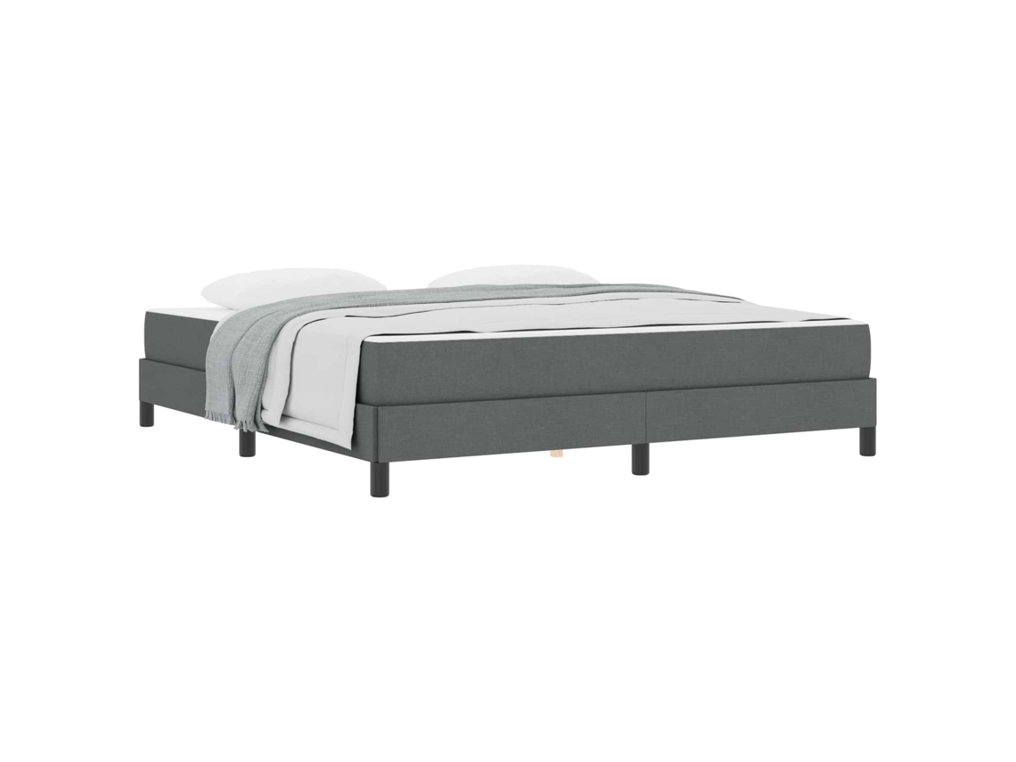 Cama Box com Colchão Cinza Escuro 180 X 200 Cm Tecido MAISON EXCLUSIVE