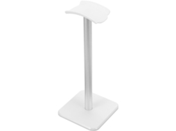 Suporte De Mesa Para Fones Ouvido Na Cor Branca, Em Liga De Alumínio E Plástico, Com Design Ergonômico Simples E