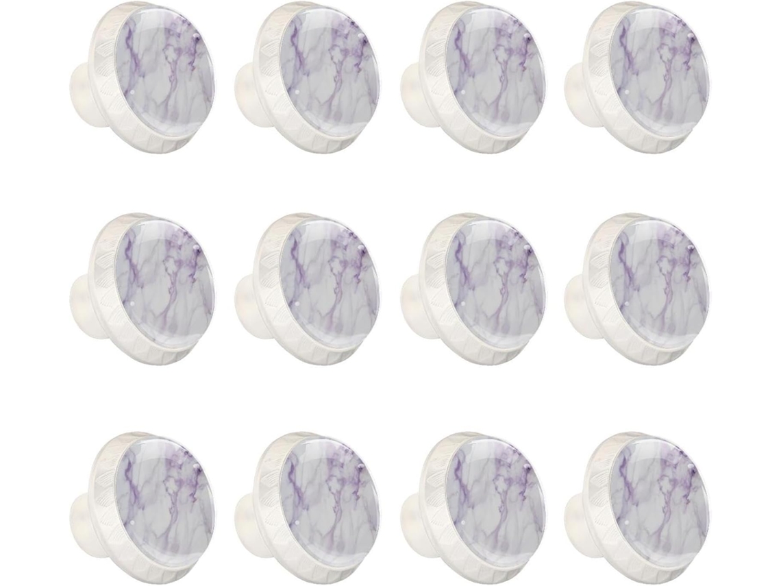 Puxadores E Botões Redondos Para Gavetas Armários, Conjunto De 12 Peças, Textura Abstrata De Mármore Branco, Puxadores