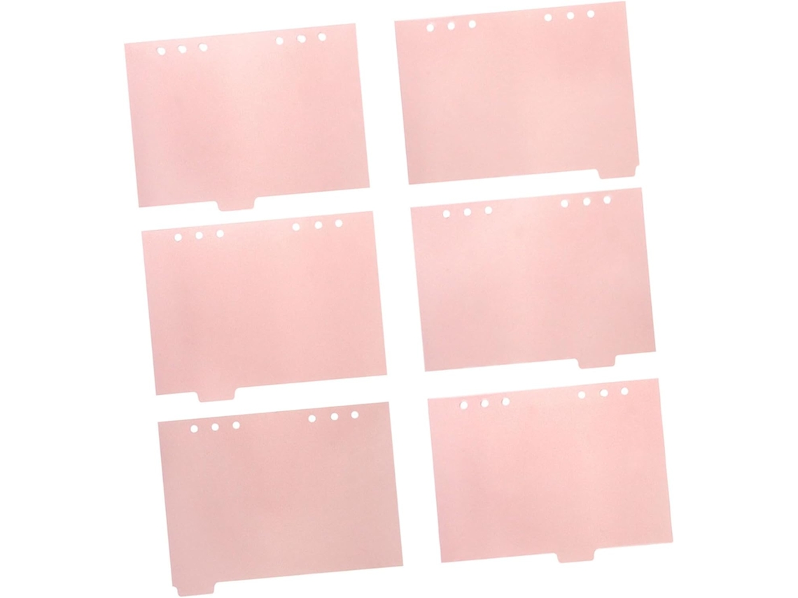Divisórias Destacáveis Gadpiparty A5, 6 Peças, Pp Durável, Pastel Pink, Divisórias Profissionais Para Pastas E Cadernos