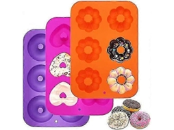 Forma De Silicone Para Bolos, Donuts, Biscoitos, Bagels E Muffins.