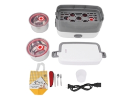 Caixa térmica elétrica portátil 2 camadas, antiderramamento, aço inox, para trabalho e viagem S/MARCA